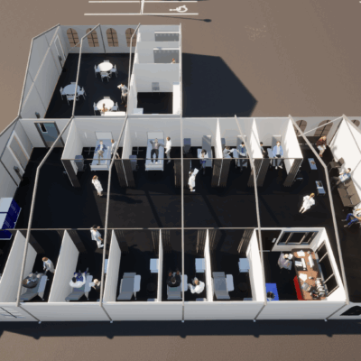 Beredskapstält för snabb uppställning