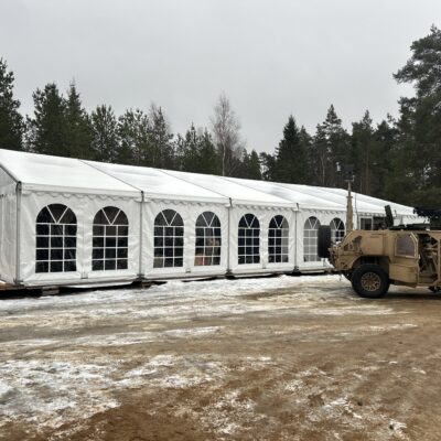 Leijon Construction Operation GERI Tält Med Fordon