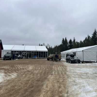 Tälthallar  för övningar Operation GERI